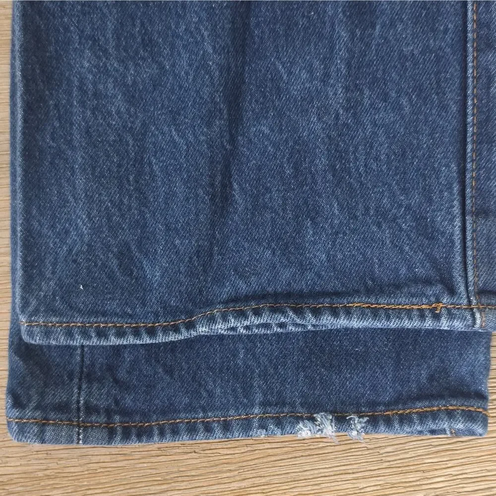 Levi's Men's 501 Series Blank Tag Straight Jeans Blue Medium Wash Button Fly 36
